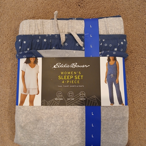Eddie Bauer Other - Eddie Bauer Women's 4-Piece Sleep Set - Gray and Blue